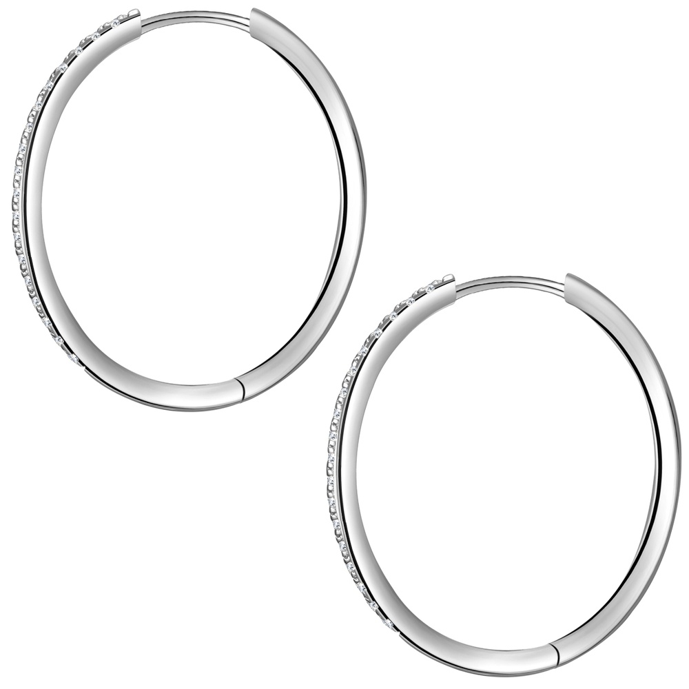 Glanzstücke München Créoles en argent Argent sterling Oxyde de zirconium (CZ) en Argent Boucles d'oreilles