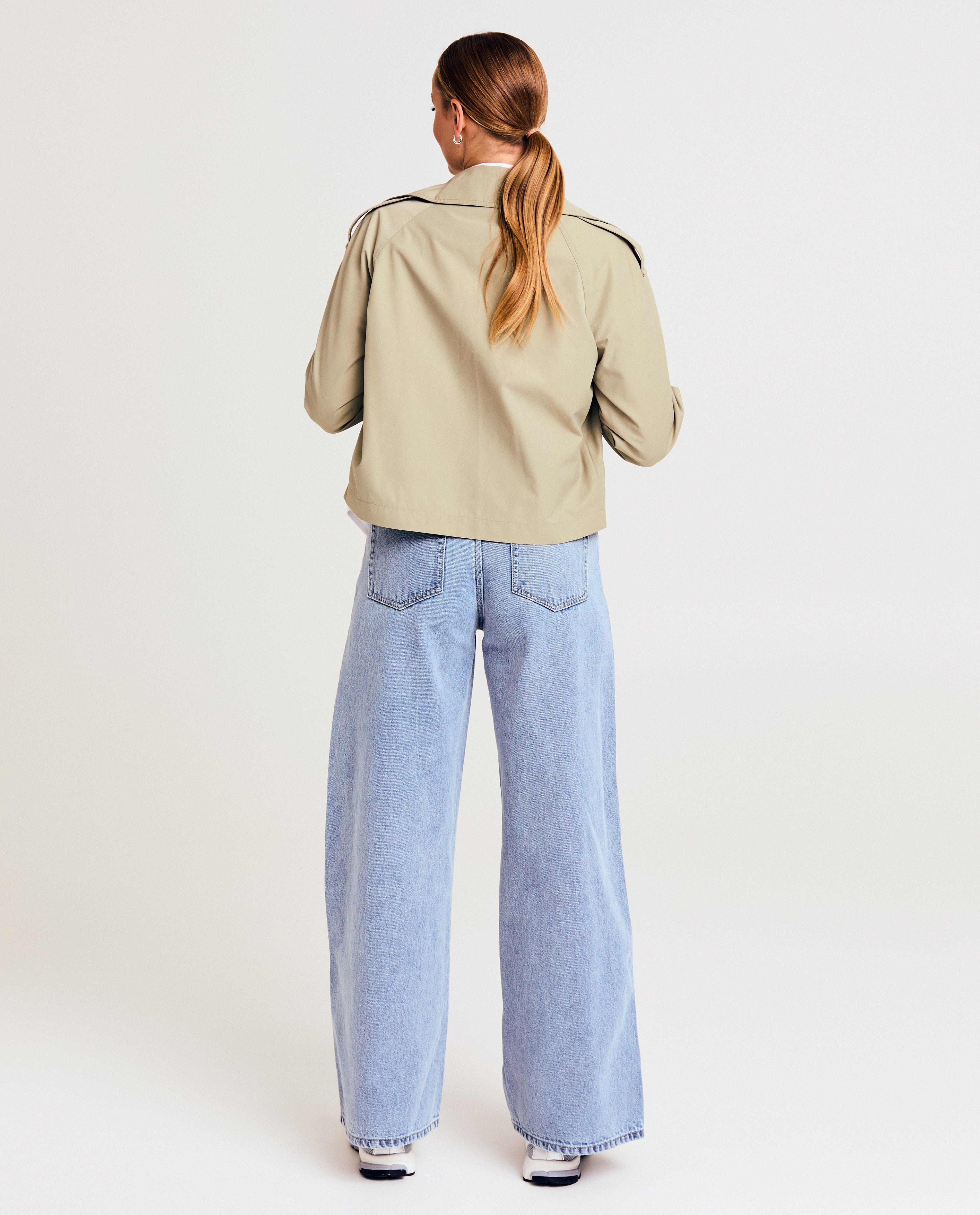 Trench scurt verde deschis Sora, kaki