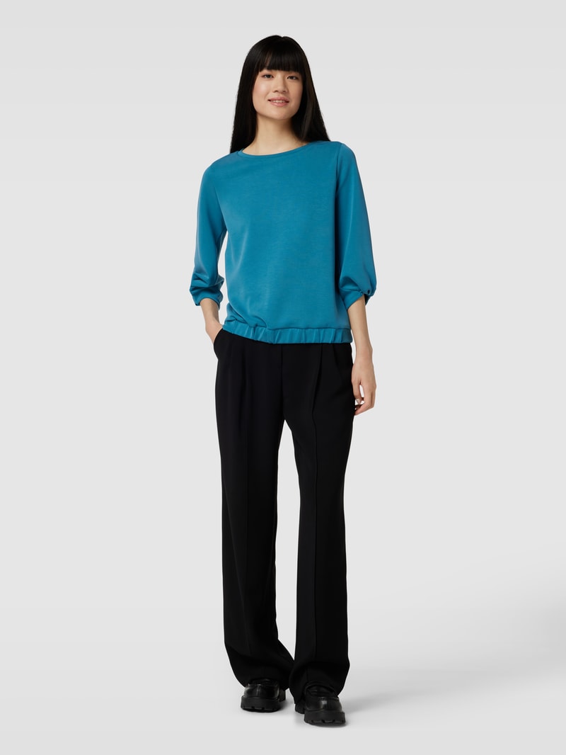 Sweatshirt mit elastischen Abschlüssen in aqua blau