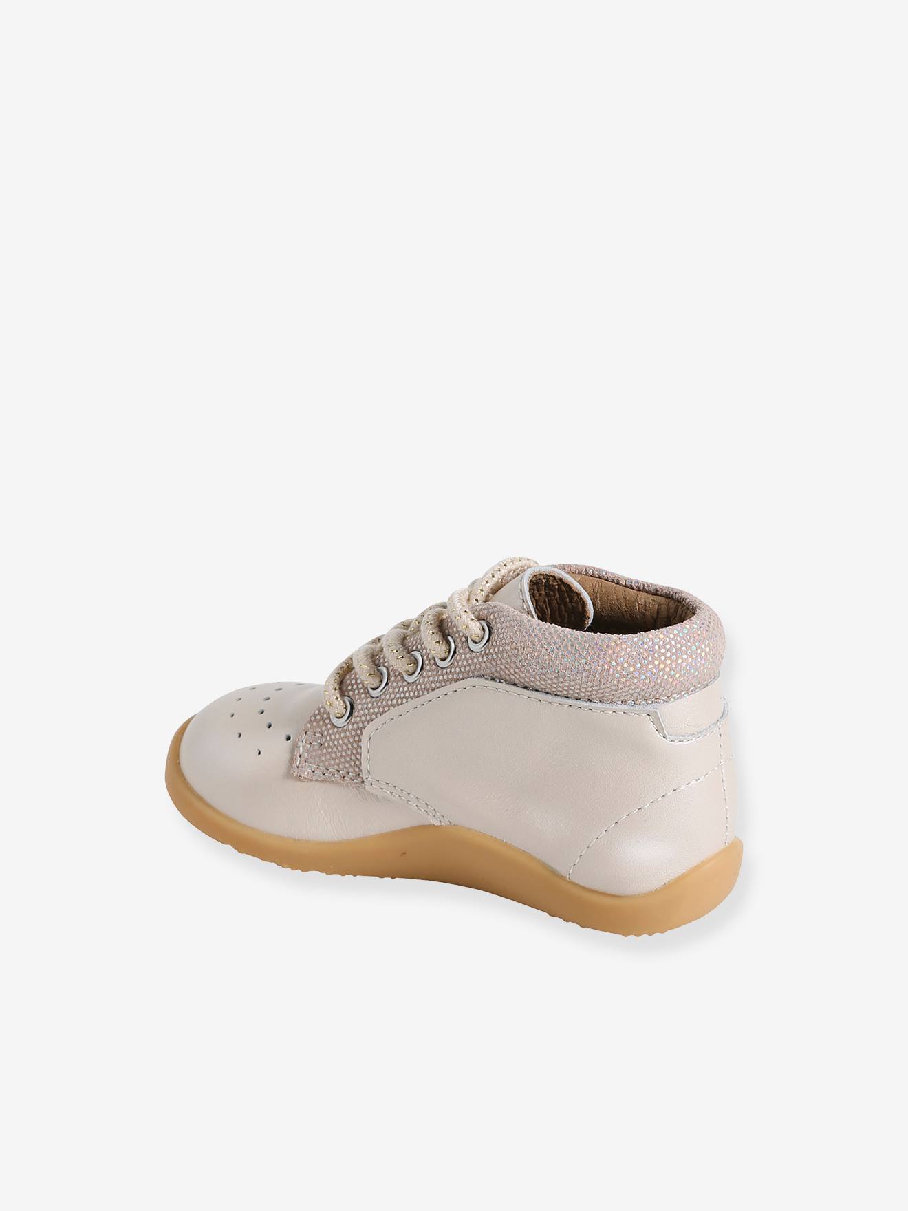 Vertbaudet Baby Lauflern-Boots - beige glanzeffekt