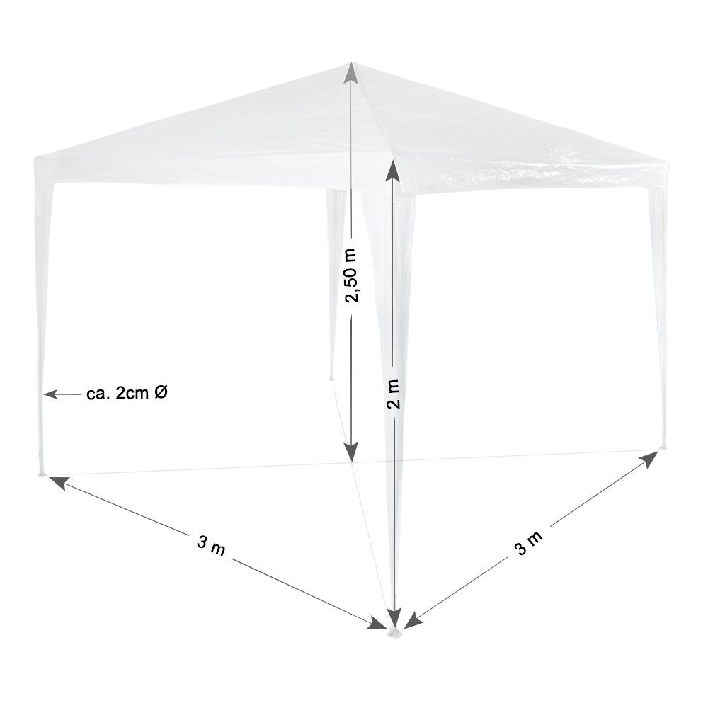 tectake Pavillon Baraban, mit 3 Seitenteilen, (Set inkl. Seitenteile), mit Fenster