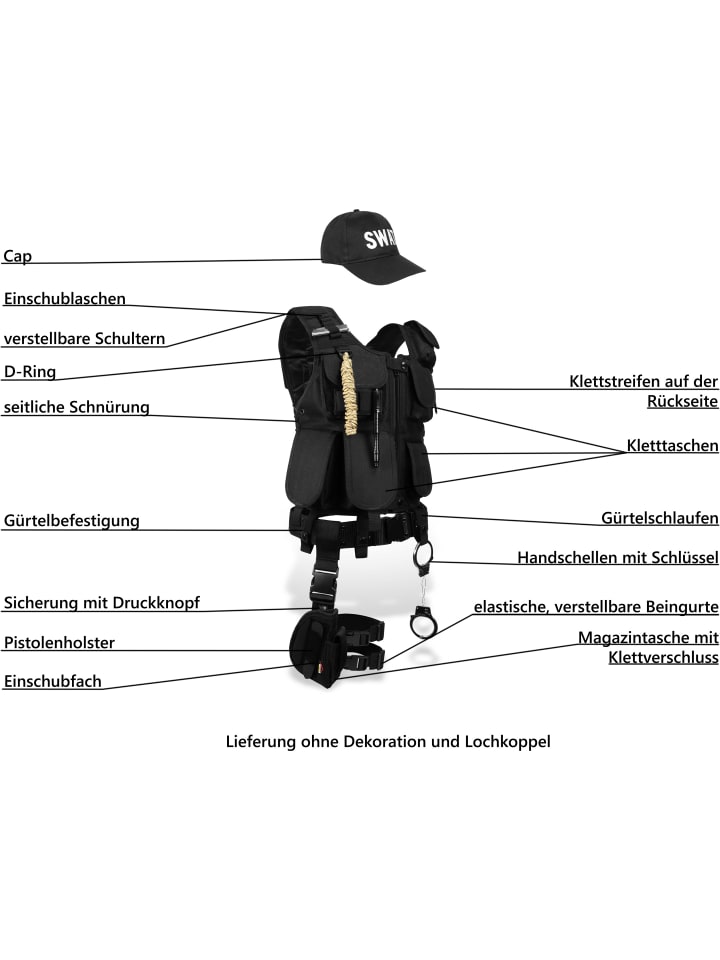 Normani Outdoor Sports SWAT/POLICE/SECURITY Kostüm Karneval in SWAT günstig kaufen