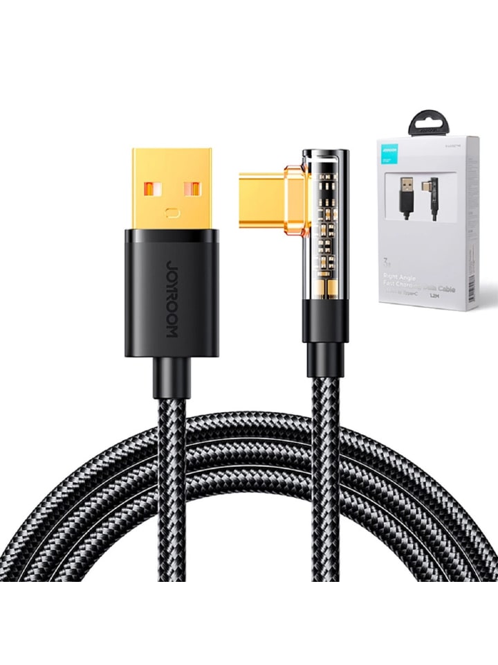 COFI 1453 Gaming-Kabel USB-C (gewinkelt) zu USB-A (gerade) 3A 1,2 m – in Schwarz günstig kaufen 1200