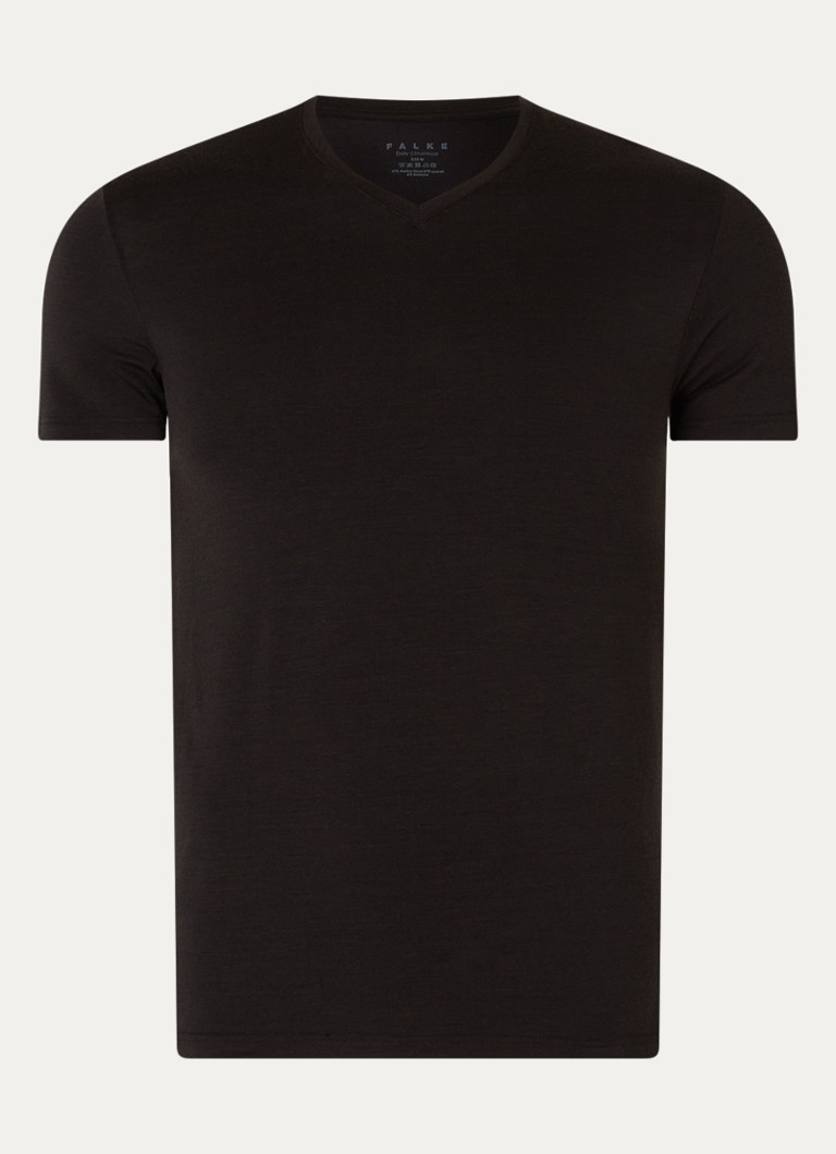 Falke wool blend T-shirt with V-neck