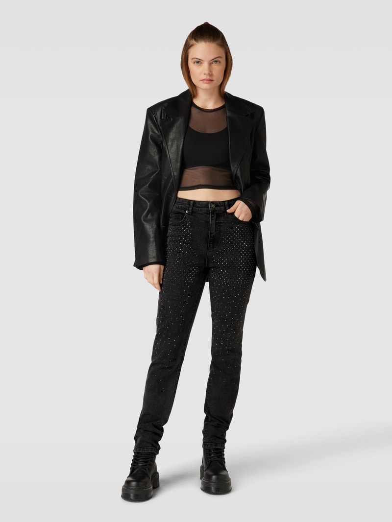 Jeans mit Ziersteinbesatz Modell 'EMILY' in black