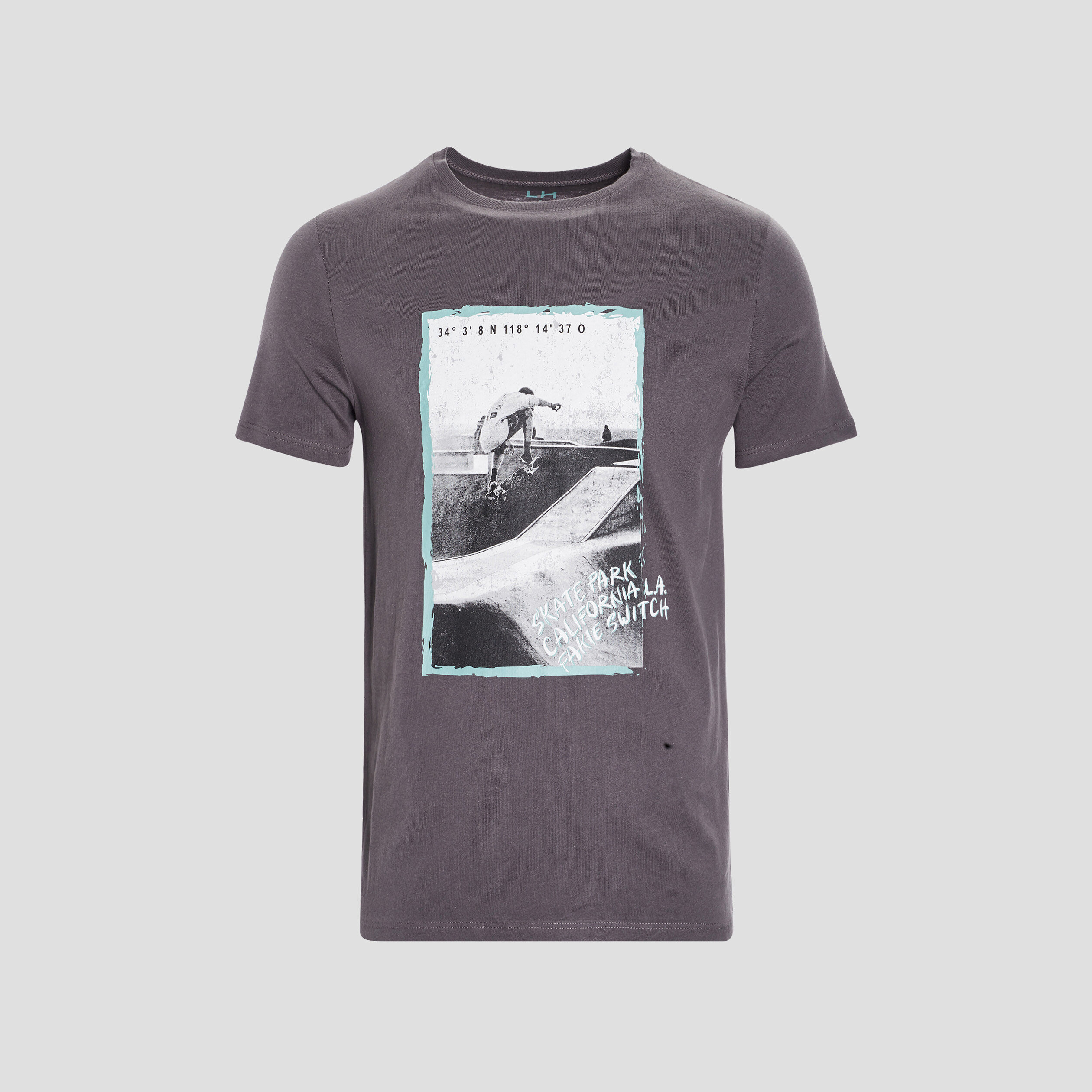 T-shirt manches courtes gris foncé homme | La Halle
