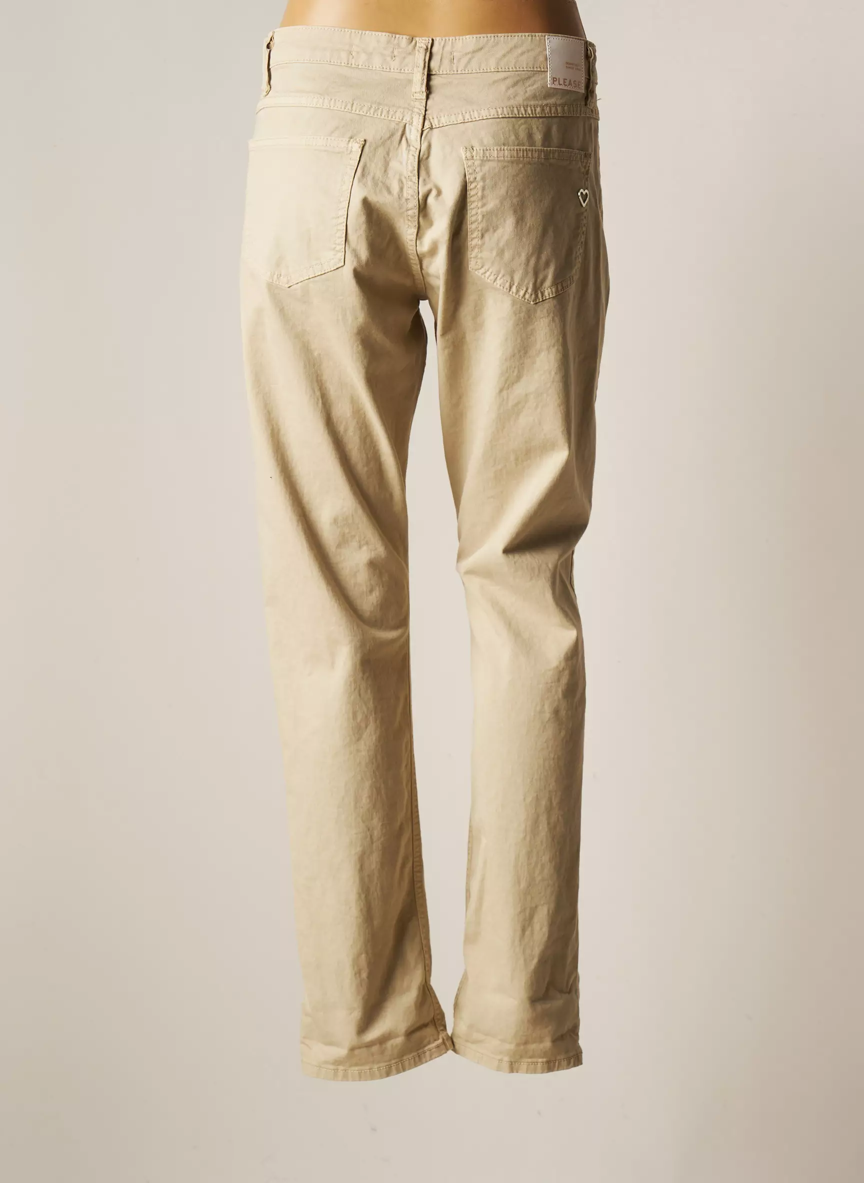 Please Pantalons Droits Femme couleur beige