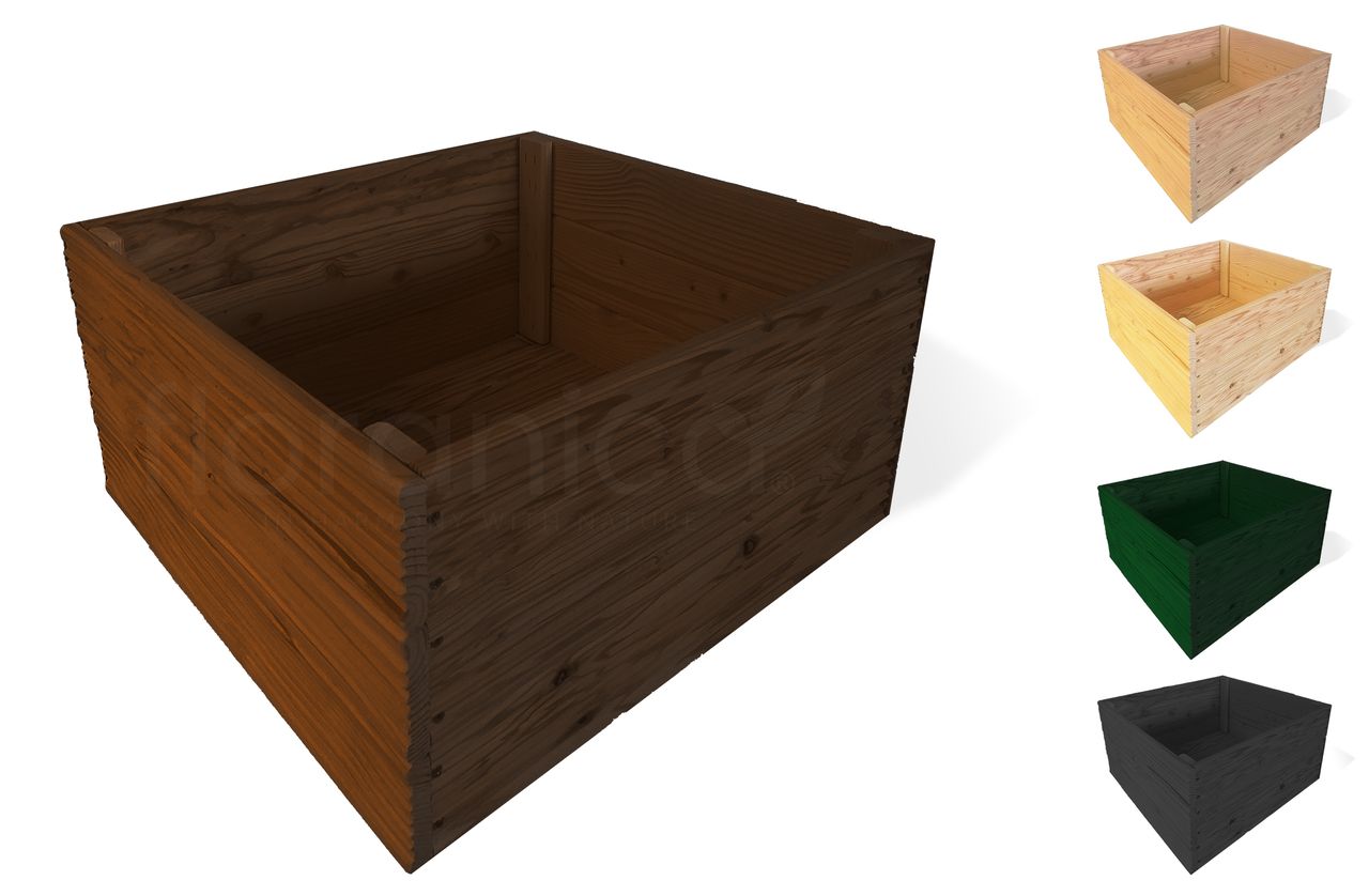 Pemicont Floranica Blumentopf aus Holz Kasten 50cm x 53cm x 28cm Braun Imprägniertes Lärchenholz