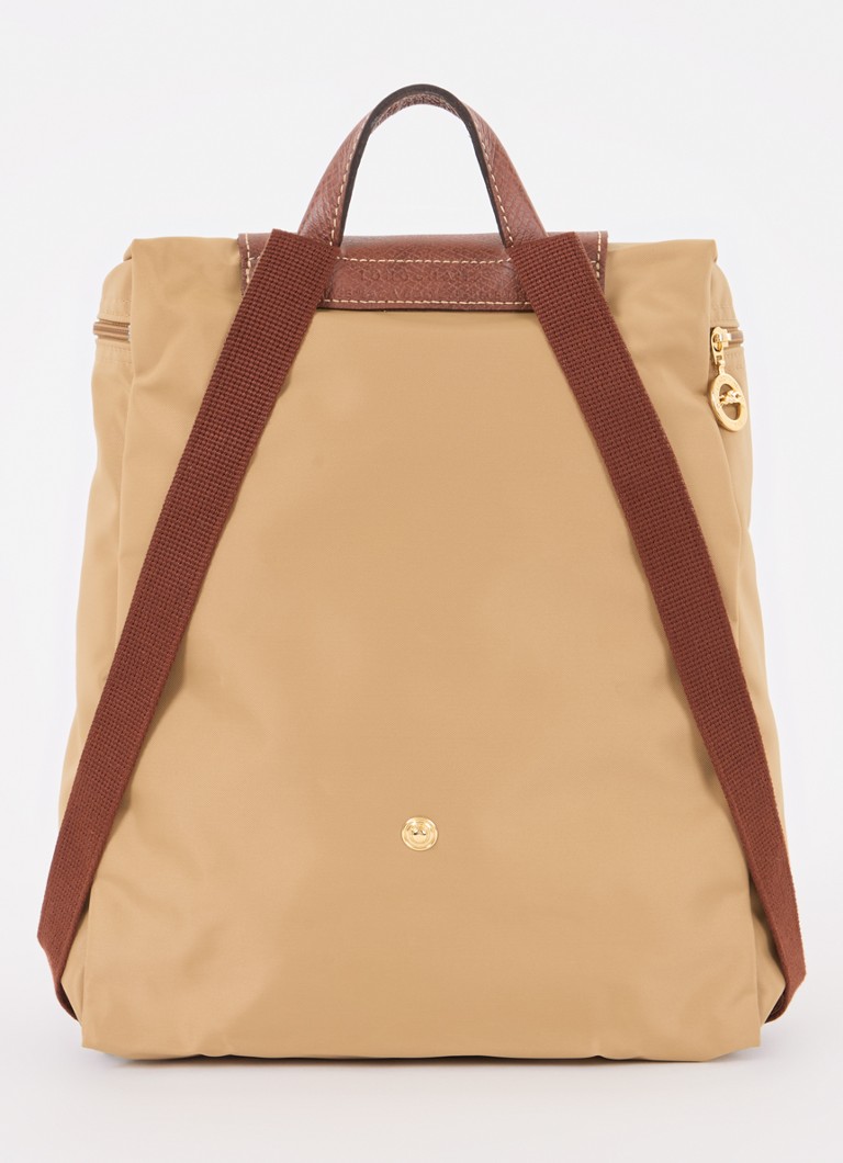 Longchamp Le Pliage Original reppu M nahkayksityiskohdilla