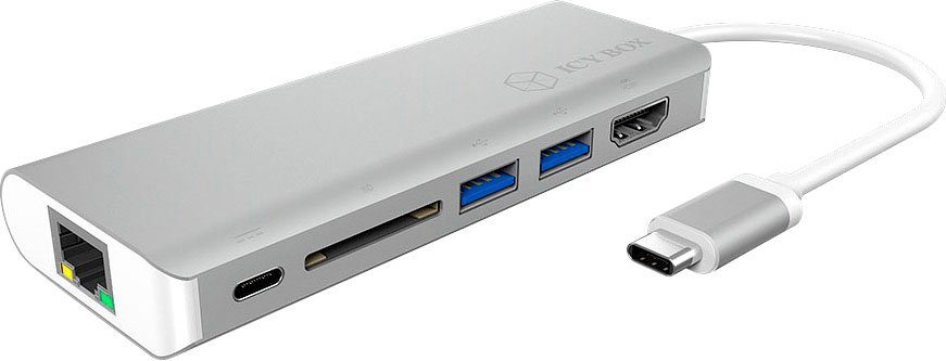 ICY BOX Laptop-Dockingstation ICY BOX Dockingstation USB-C zu USB 3.0, HDMI, SD und RJ45