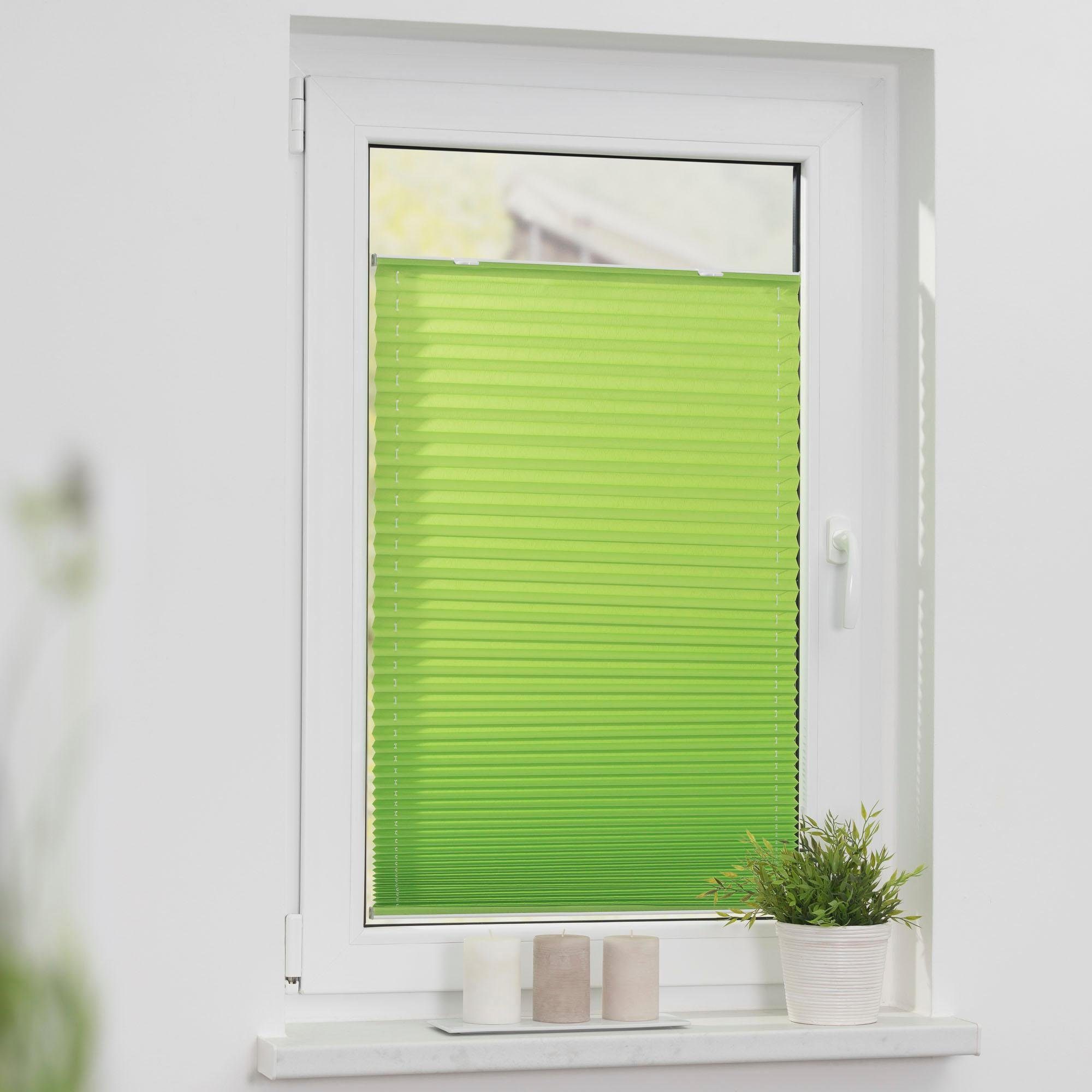 Plissee Haftfix, LICHTBLICK ORIGINAL, Lichtschutz, ohne Bohren, verspannt, Haftfix, Crush-Optik, mit Saugnapf