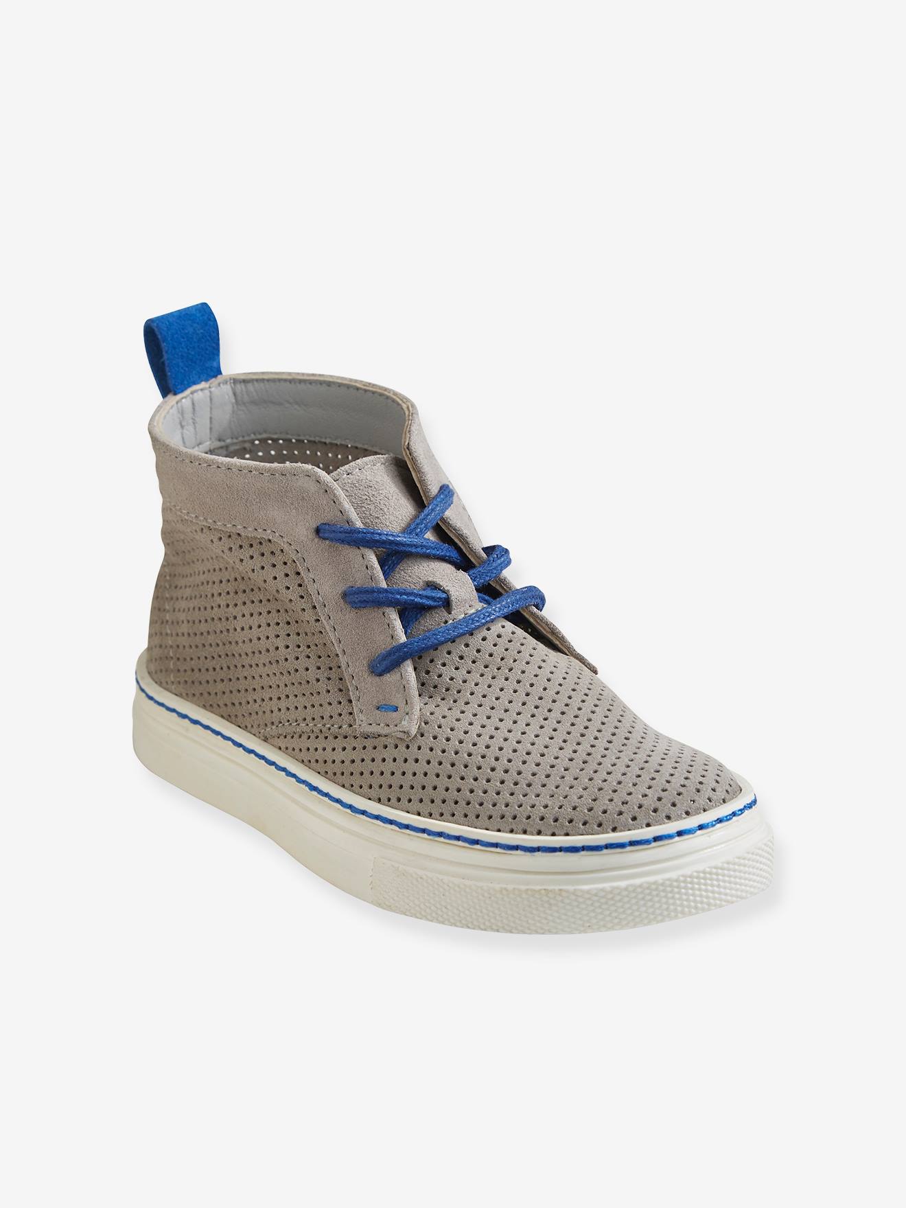 Bottines chukka garçon en cuir gris