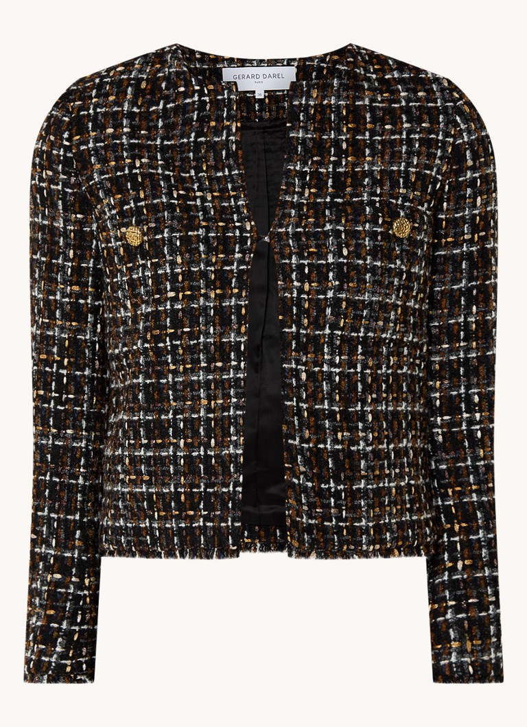 Gerard Darel Mathilda rövidített tweed blézer mellzsebekkel