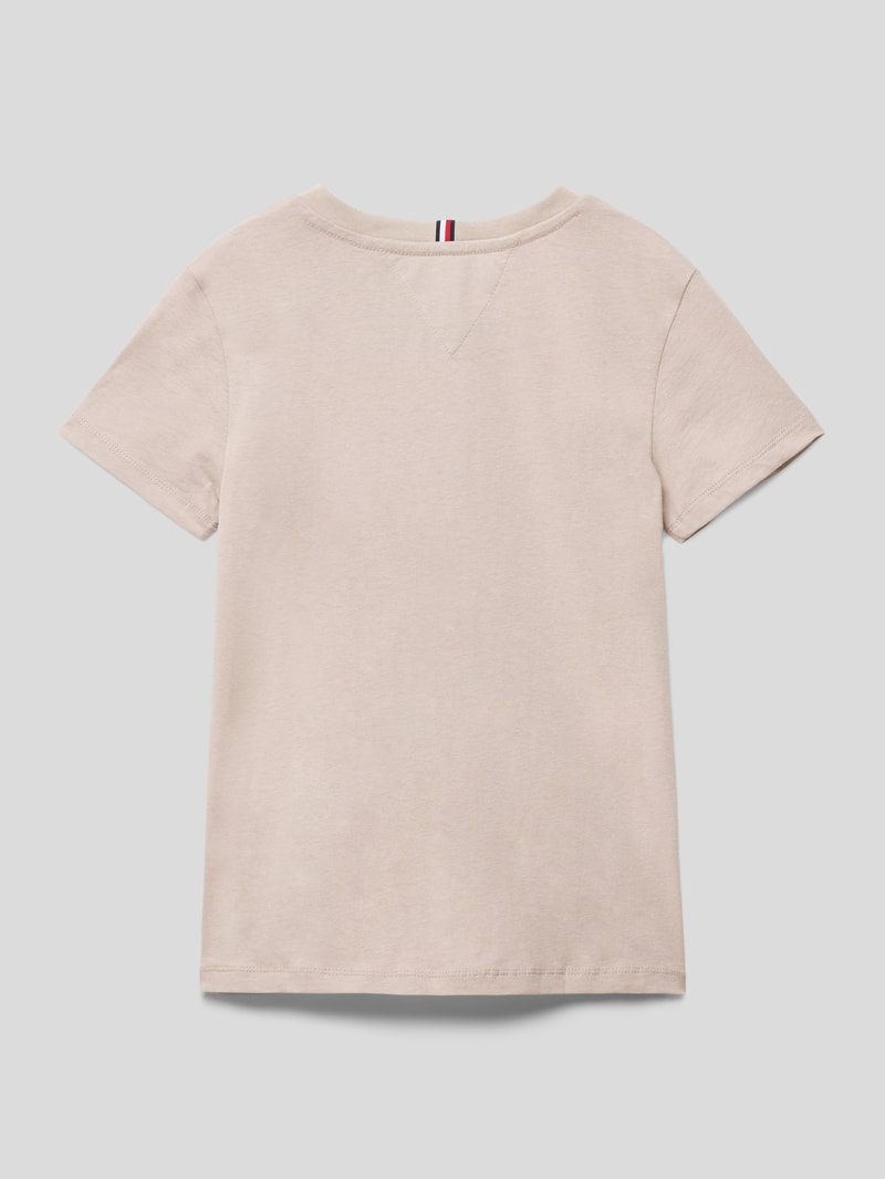 T-Shirt mit Label-Print in stein