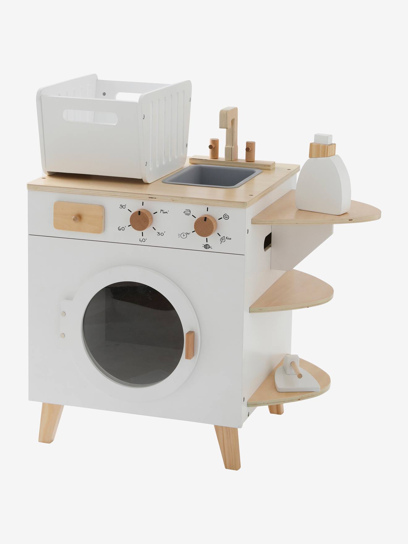 Machine à laver et à repasser en bois FSC® blanc