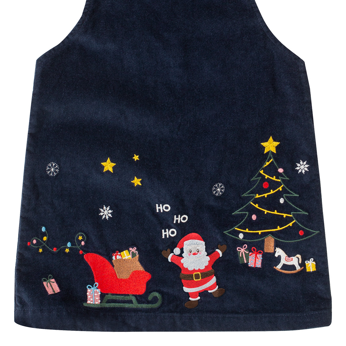 Mädchen Weihnachtskleid und Langarmshirt dunkelblau / weiss