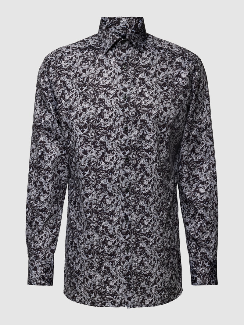 Modern Fit Business-Hemd mit Kentkragen Modell 'Global' in schwarz