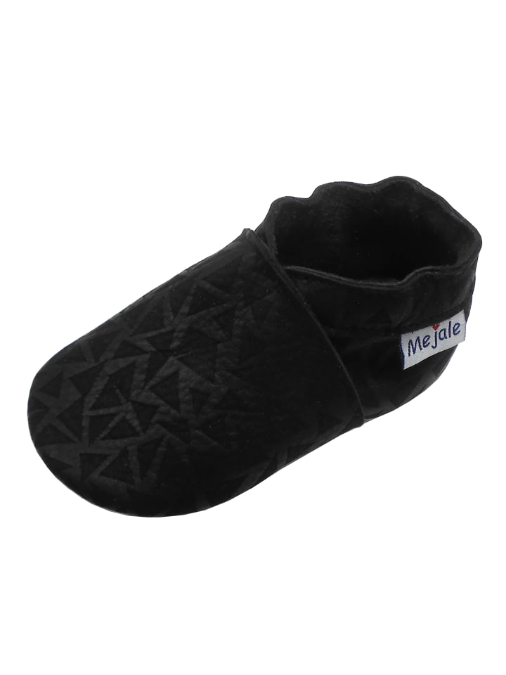 Yalion Leder-Krabbelschuhe in Schwarz günstig kaufen