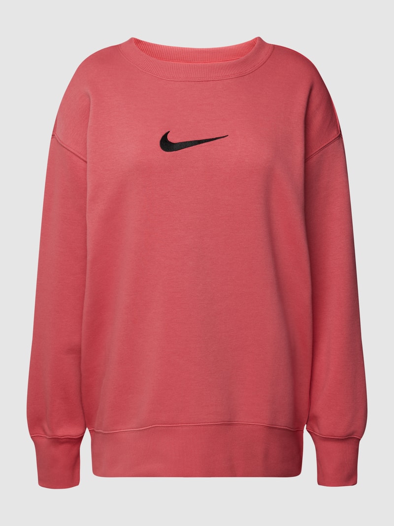 Sweatshirt mit Label-Stitching in altrosa