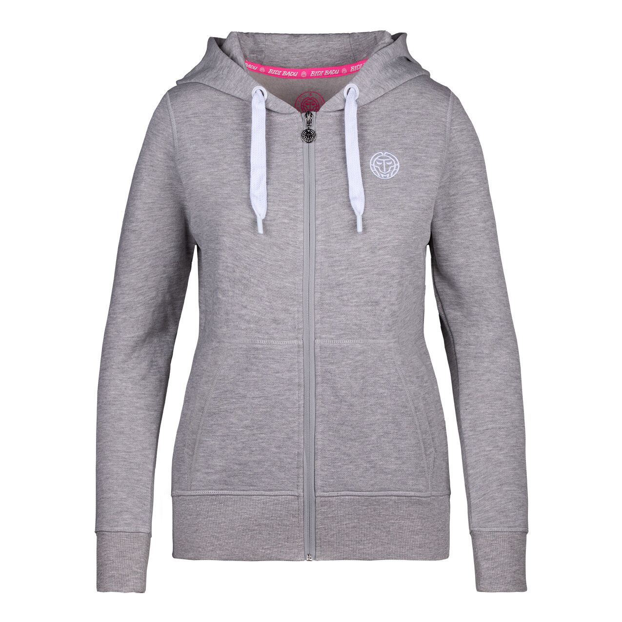 Moana Basic Sweatjacke Damen - Hellgrau, Weiß