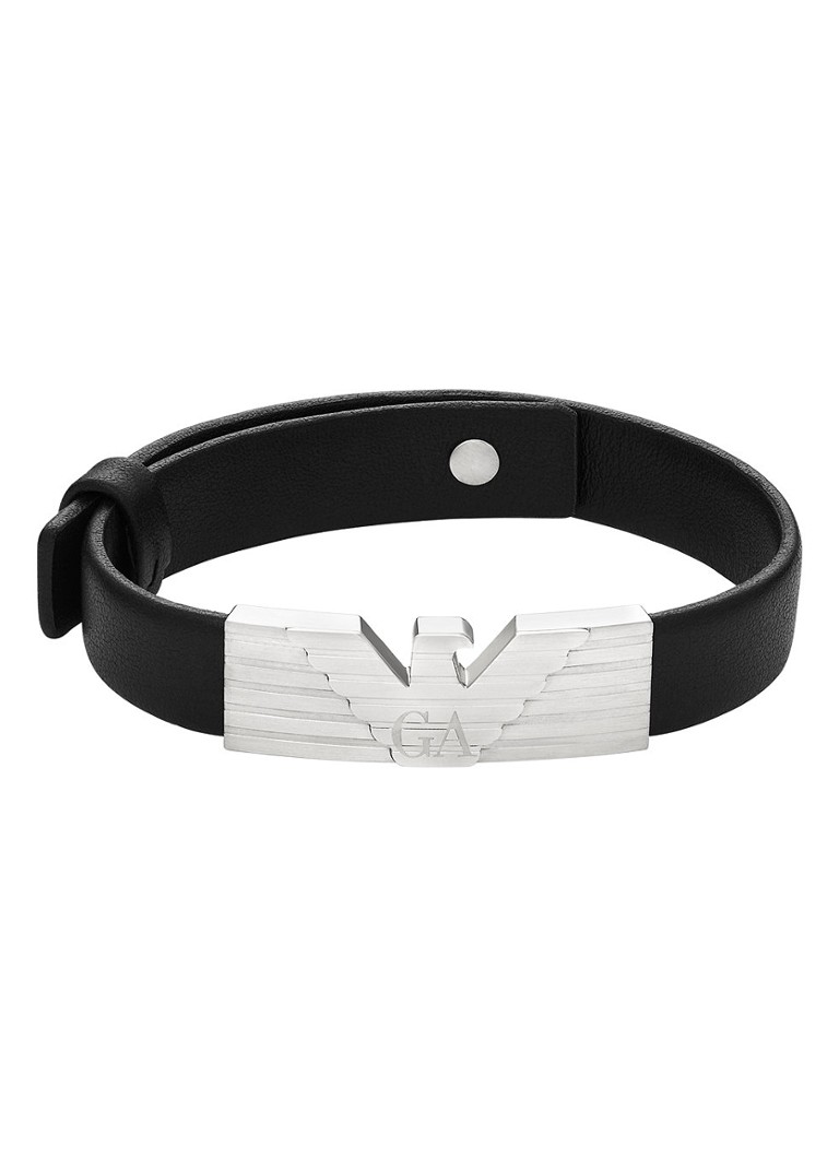 Emporio Armani  Eagle armband van leer EGS3075040