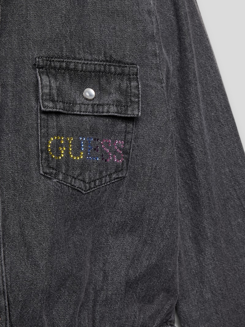 Jeanskleid mit Rockteil aus Tüll in schwarz