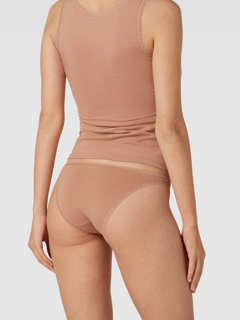Slip mit Label-Details im 2er-Pack in mittelbraun