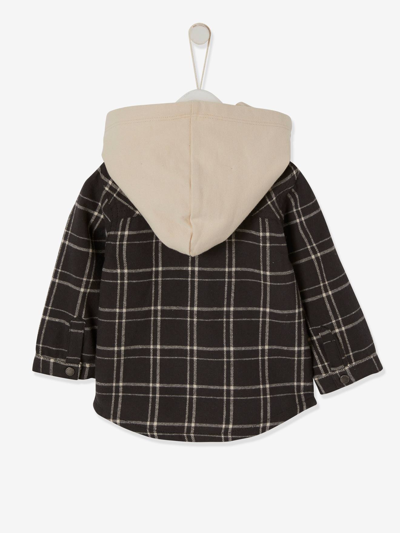 Chemise à carreaux bébé garçon carreaux gris béton