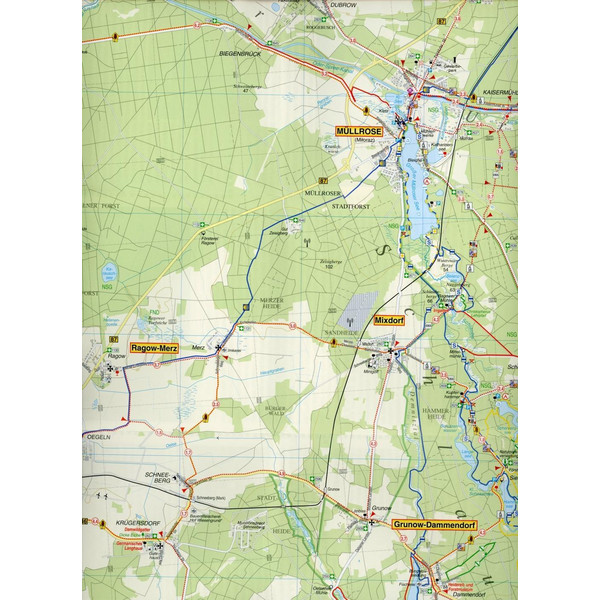 Große Radwander- und Wanderkarte Naturpark Schlaubetal, Frankfurt (Oder), Guben, Eisenhüttenstadt und Umgebung - Wanderkarte