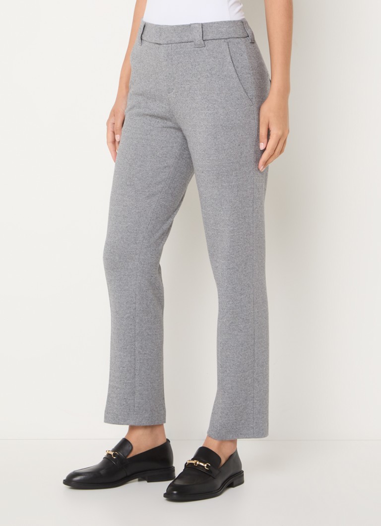 Rosner May mid-waist slim-fit cropped trousers with melange pattern