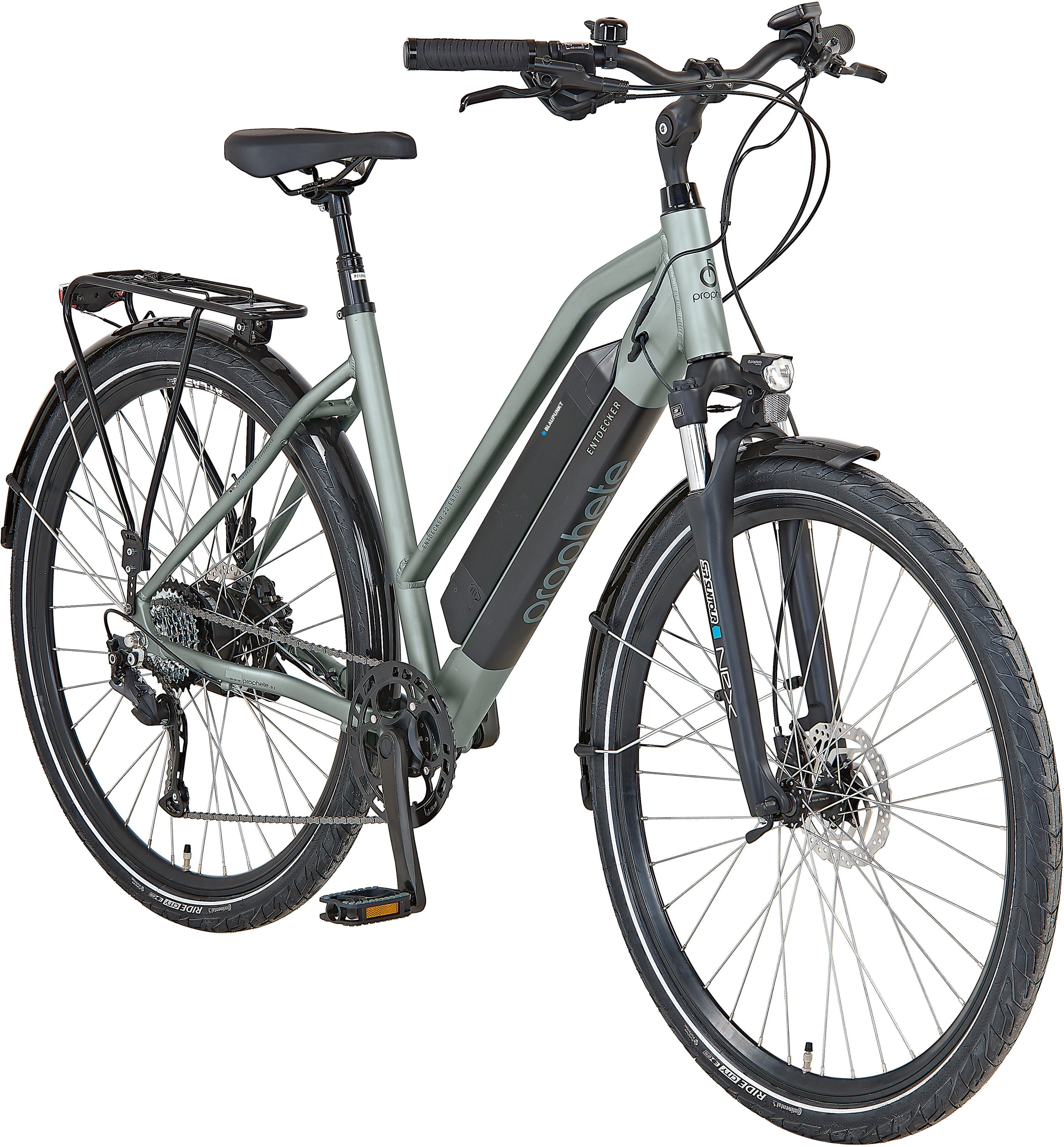 Prophete E-Bike ENTDECKER 22.EST.05, 8 Gang Shimano Altus Schaltwerk, Kettenschaltung, Heckmotor, 418 Wh Akku