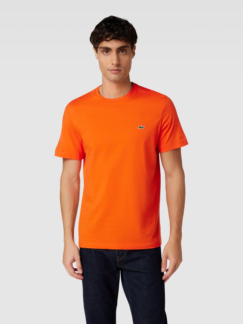 T-Shirt mit Logo-Patch in orange