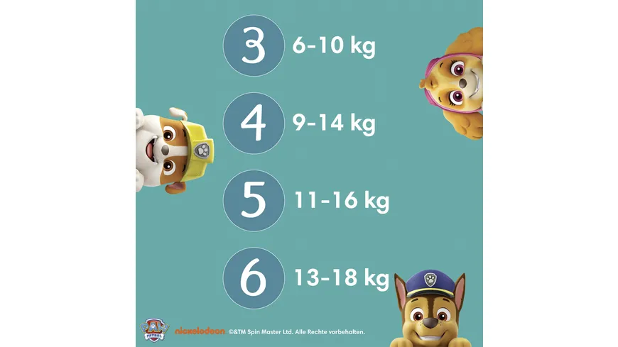 Pampers Baby Dry Paw Patrol Windeln Gr.5 Junior 11-16kg MonatsBox