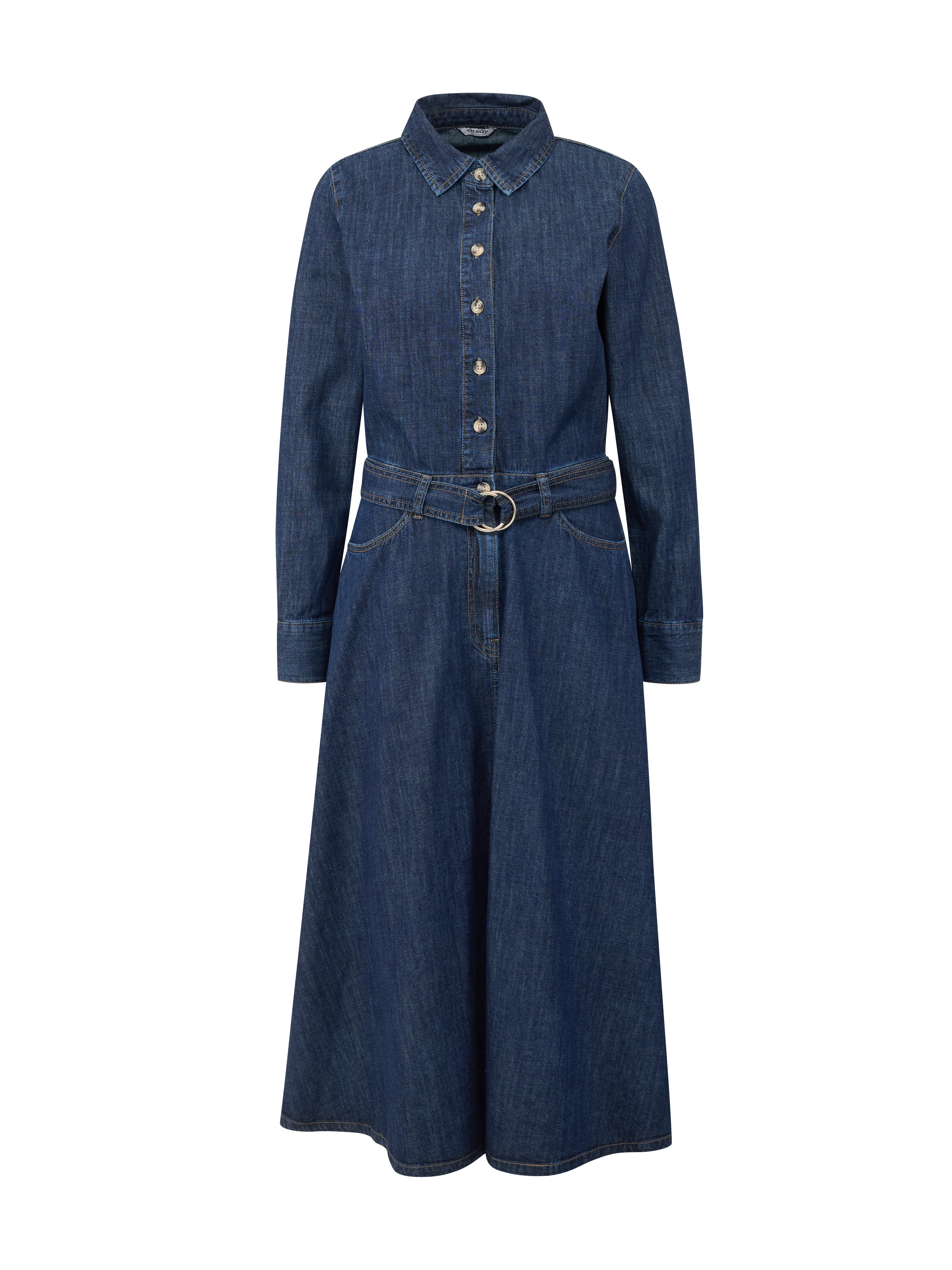 Dunkelgraues Damen-Hemdkleid ORSAY