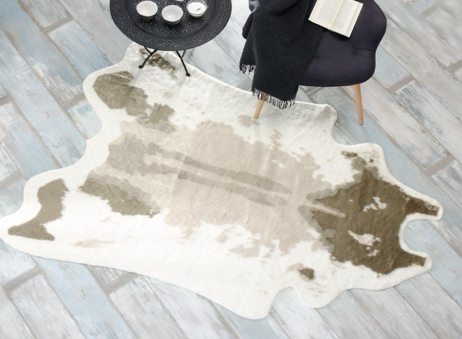 Fellteppich Kuhfell Teppich, Fellteppich aus Kunstfell, elegant und flauschig, Wohnen und Accessoires GmbH & Co. KG