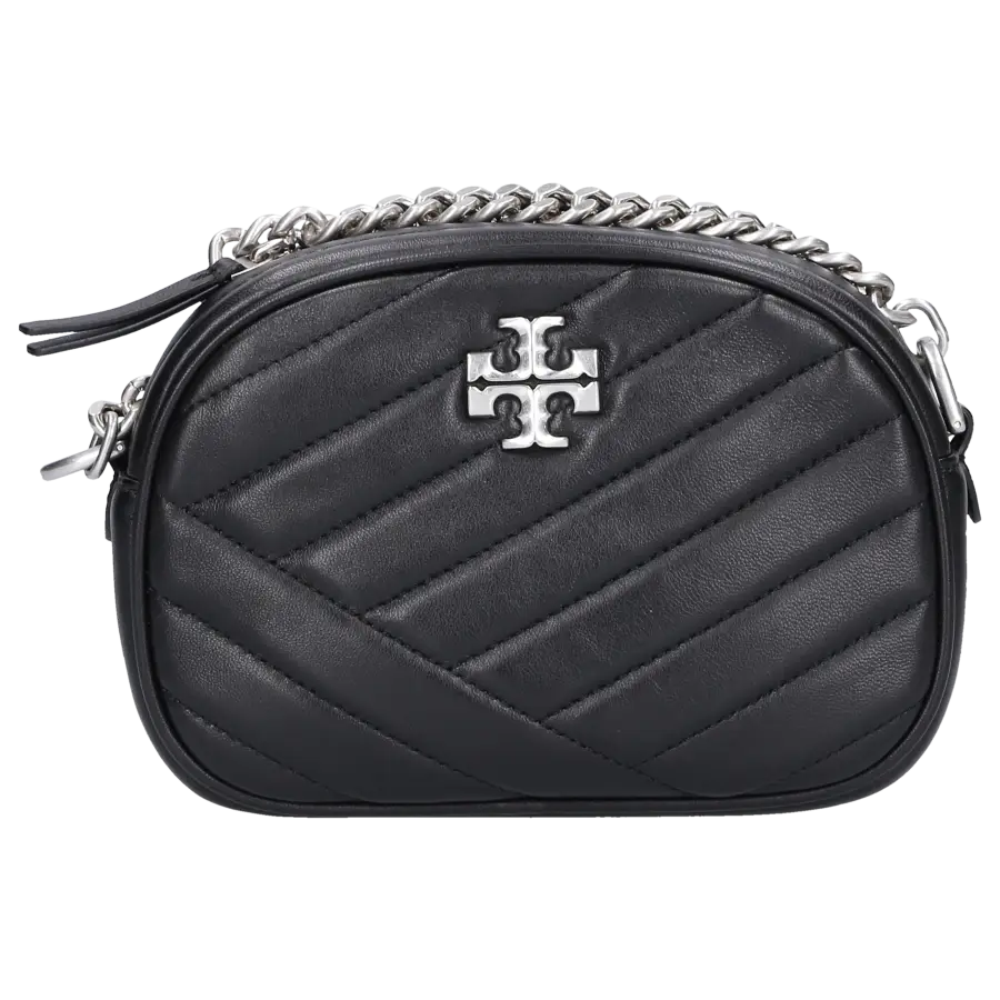 Tory Burch - Handtasche KIRA CHEVRON SMALL CAMERA Kalbsleder - schwarz
