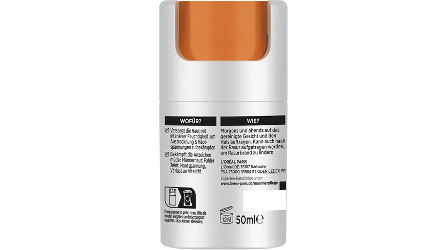 L'Oréal Men Expert Hydra Energy Tagespflege Gesicht Comfort Max 50 ml