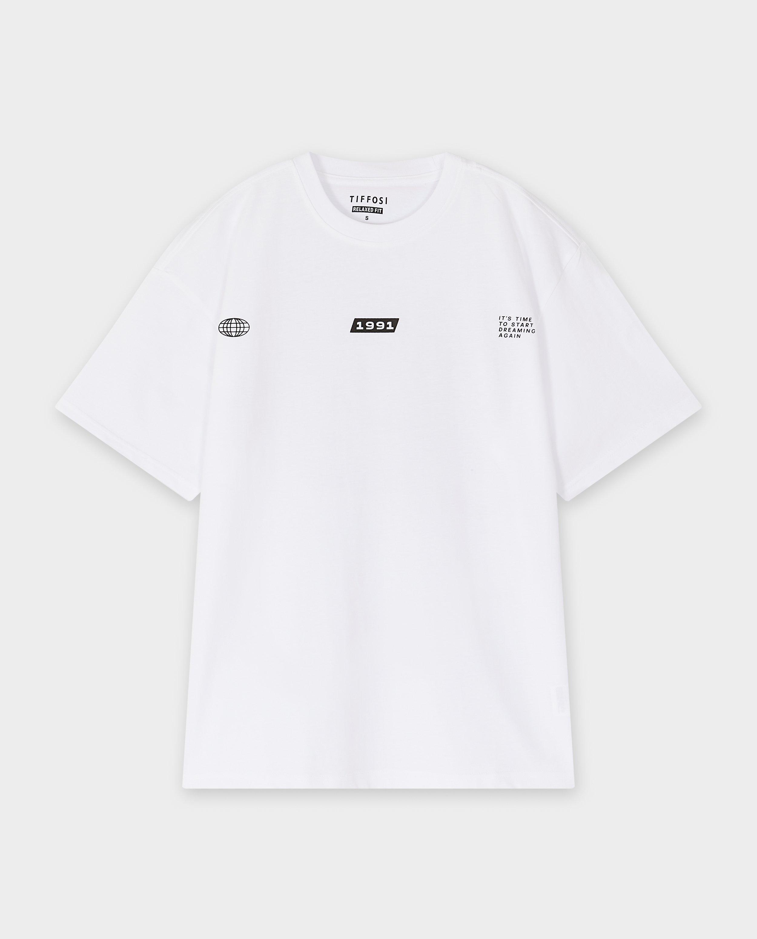 Tricou Tiffosi cu imprimeu pe spate alb