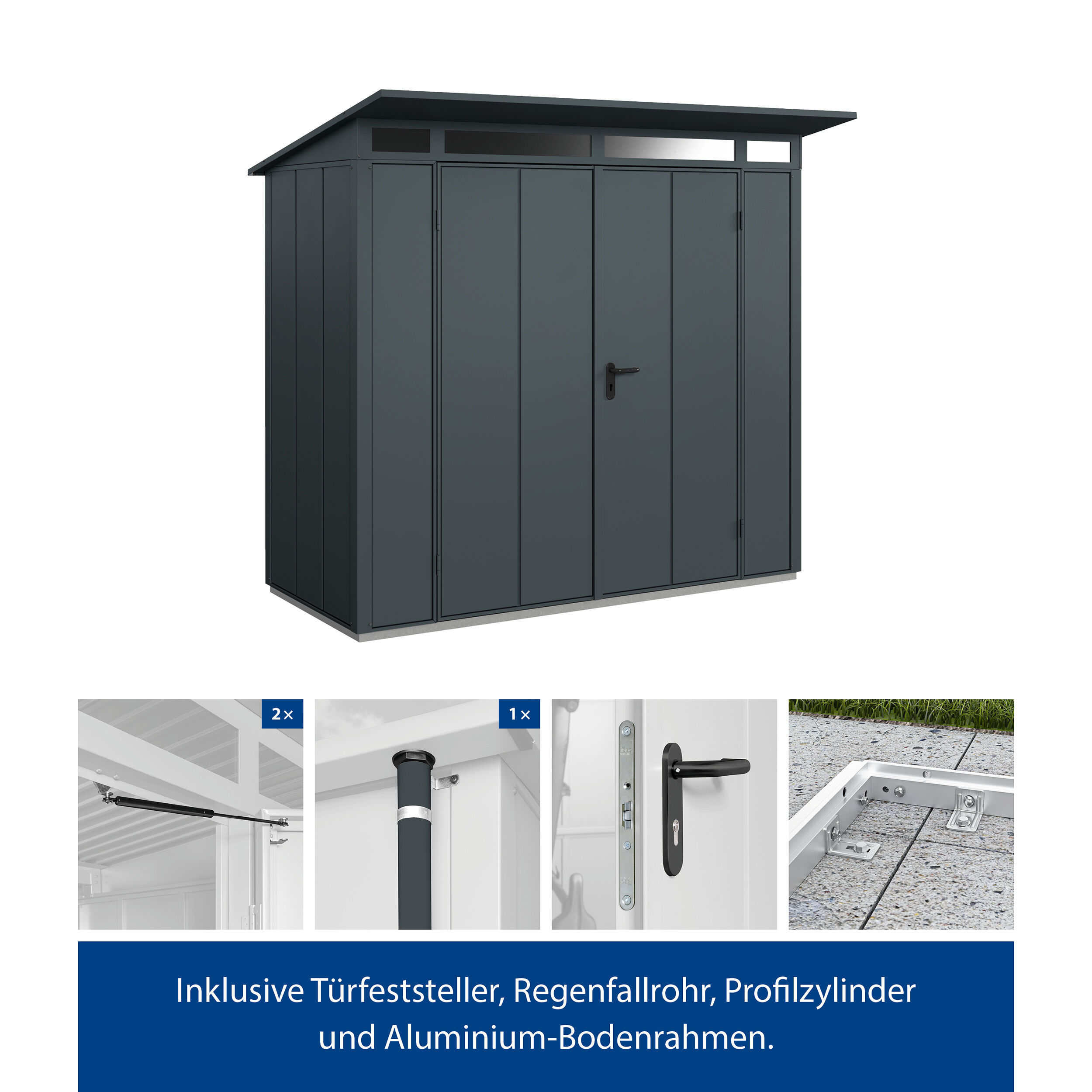 Set Berry Modern-P,Typ1 Gerätehaus - Anthrazit