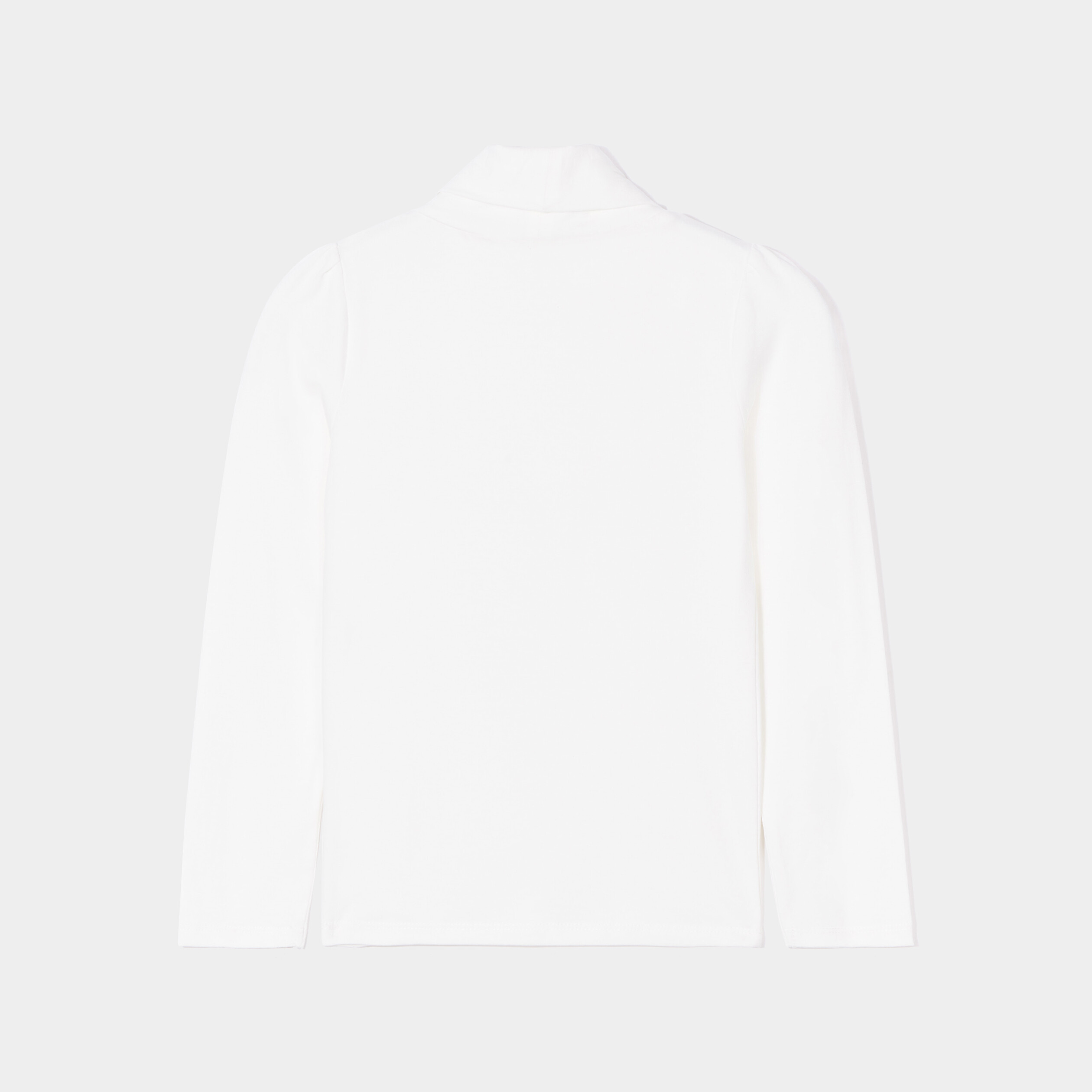 T-shirt col roulé manches longues ecru fille | La Halle