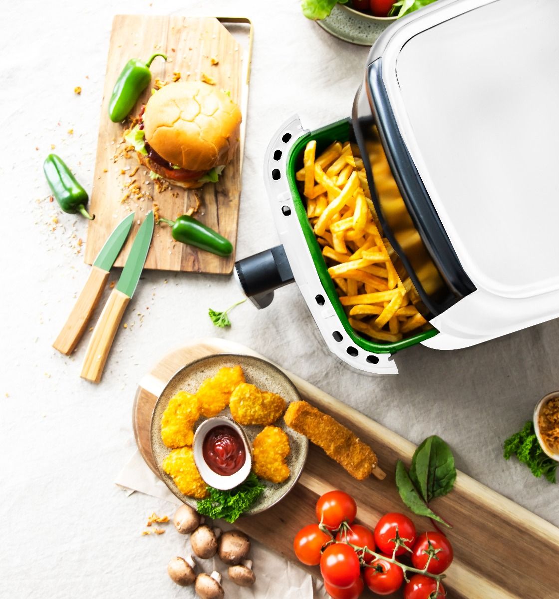 Just Vegan 4,5 Liter Weiße Heißluftfritteuse