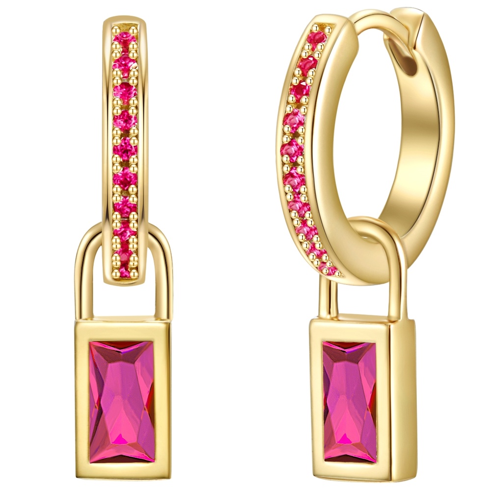 Glanzstücke München Créoles en argent Argent sterling Korund en Or rose Boucles d'oreilles