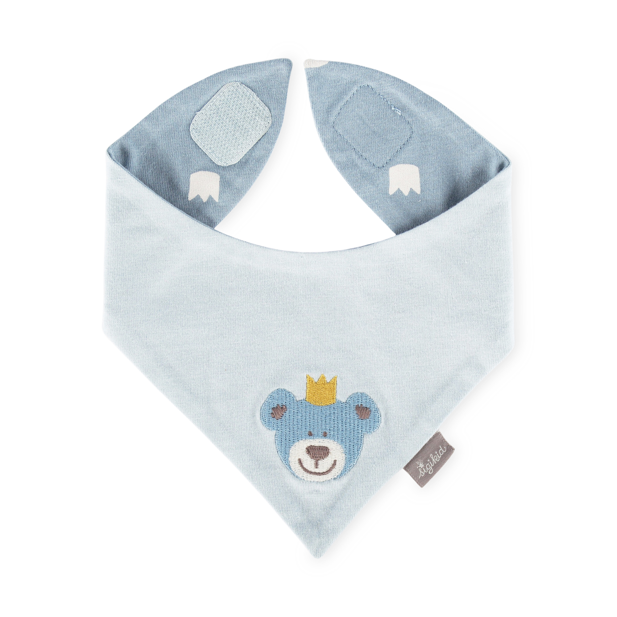 Baby Wendehalstuch Krönchen Bär, blau