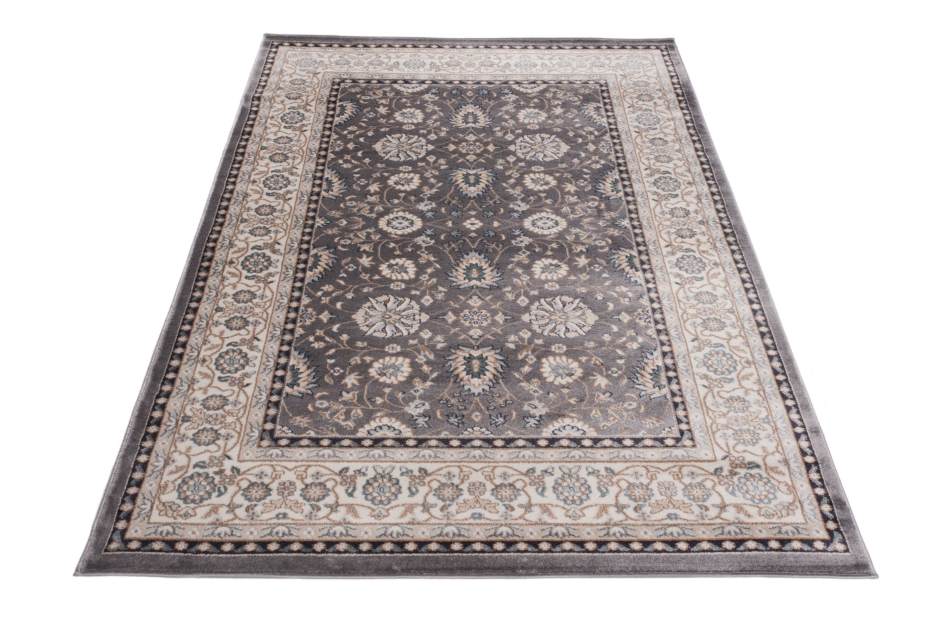 Orientteppich Oriente Teppich - Traditioneller Teppich Orient Grau, Mazovia, 60 x 100 cm, Geeignet für Fußbodenheizung, Pflegeleicht, Wohnzimmerteppich