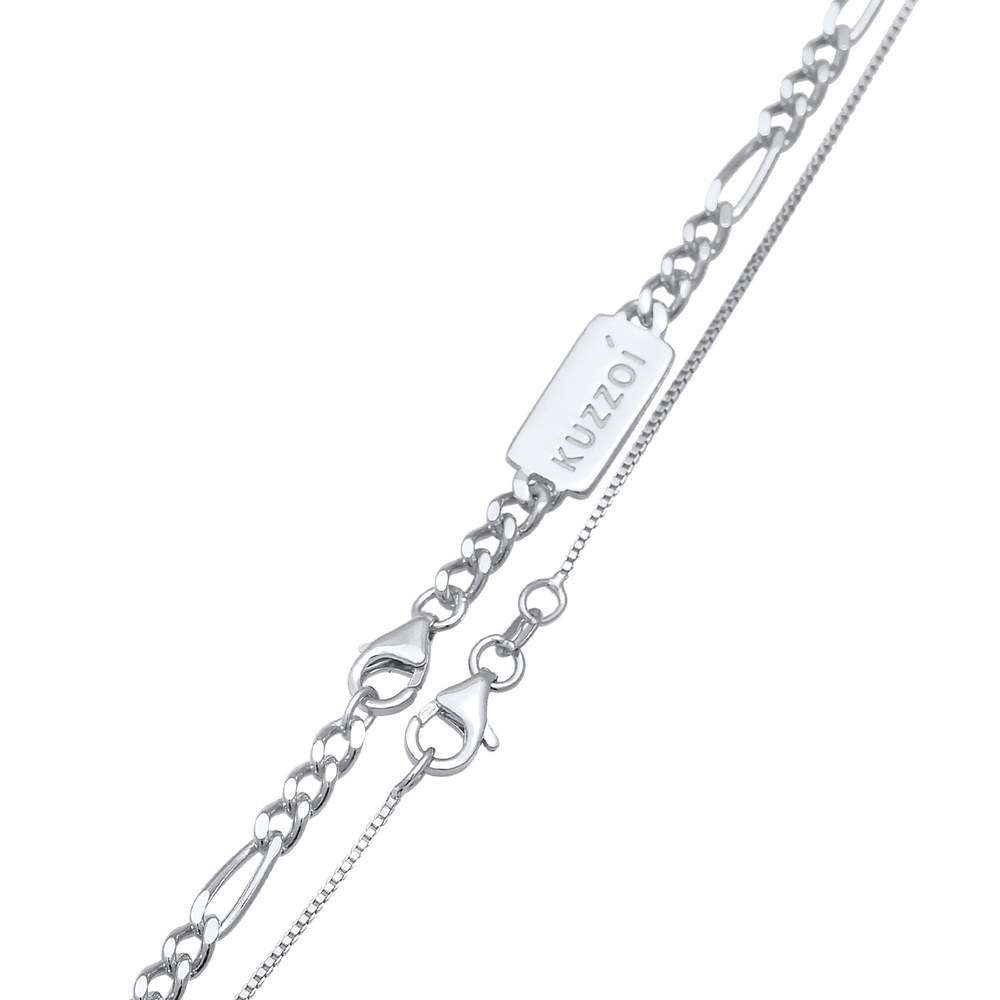 KUZZOI KUZZOI Collier Couche pour hommes Figaro Vénitien Basic en argent sterling 925 collier