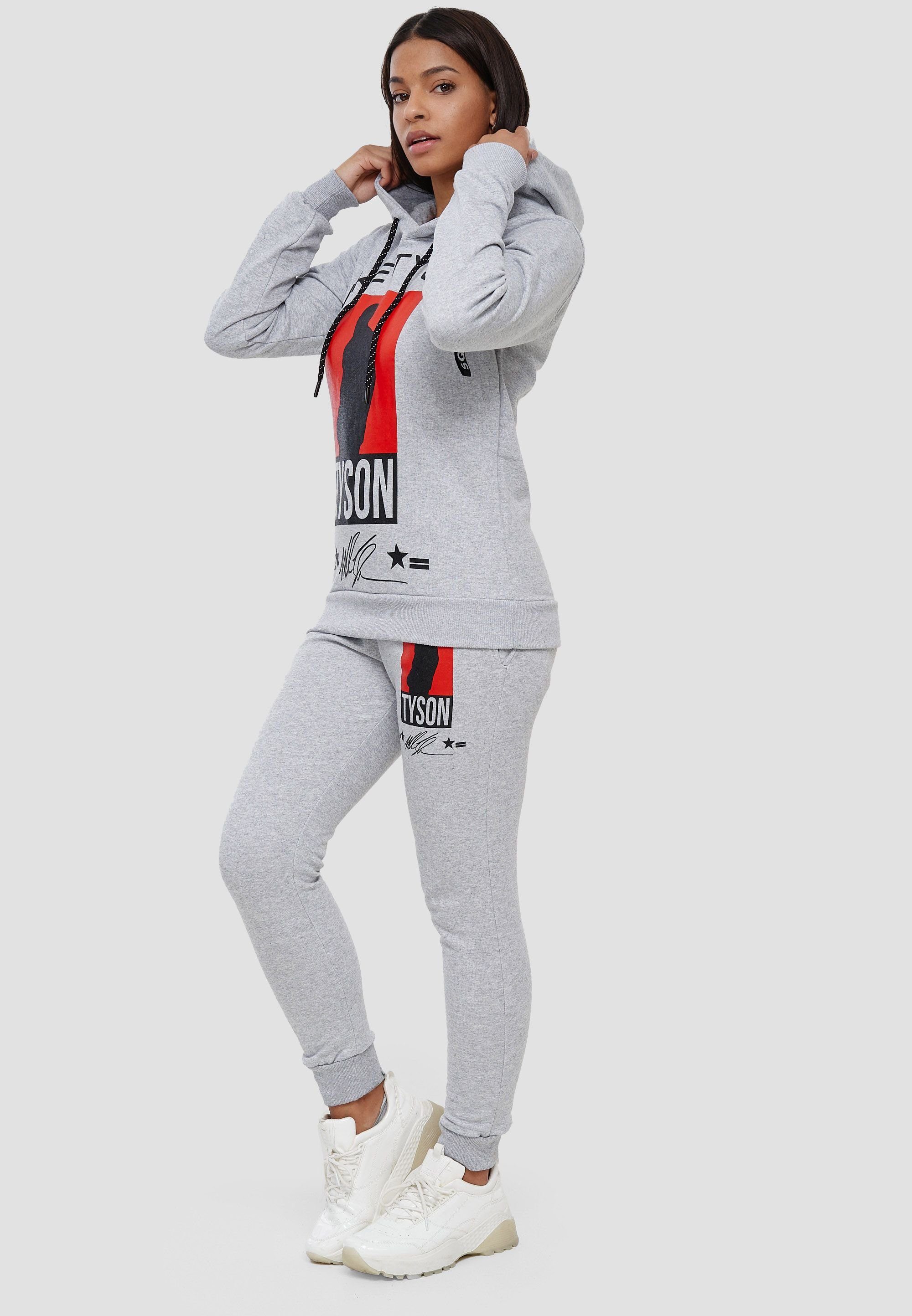 John Kayna Jogginganzug Damen Jogginganzug Mike Tyson Streetwear Fitness Sportanzug Jogging-An (Sportanzug Jogger Trainingsanzug, 2-tlg), Fitness Freizeit Casual