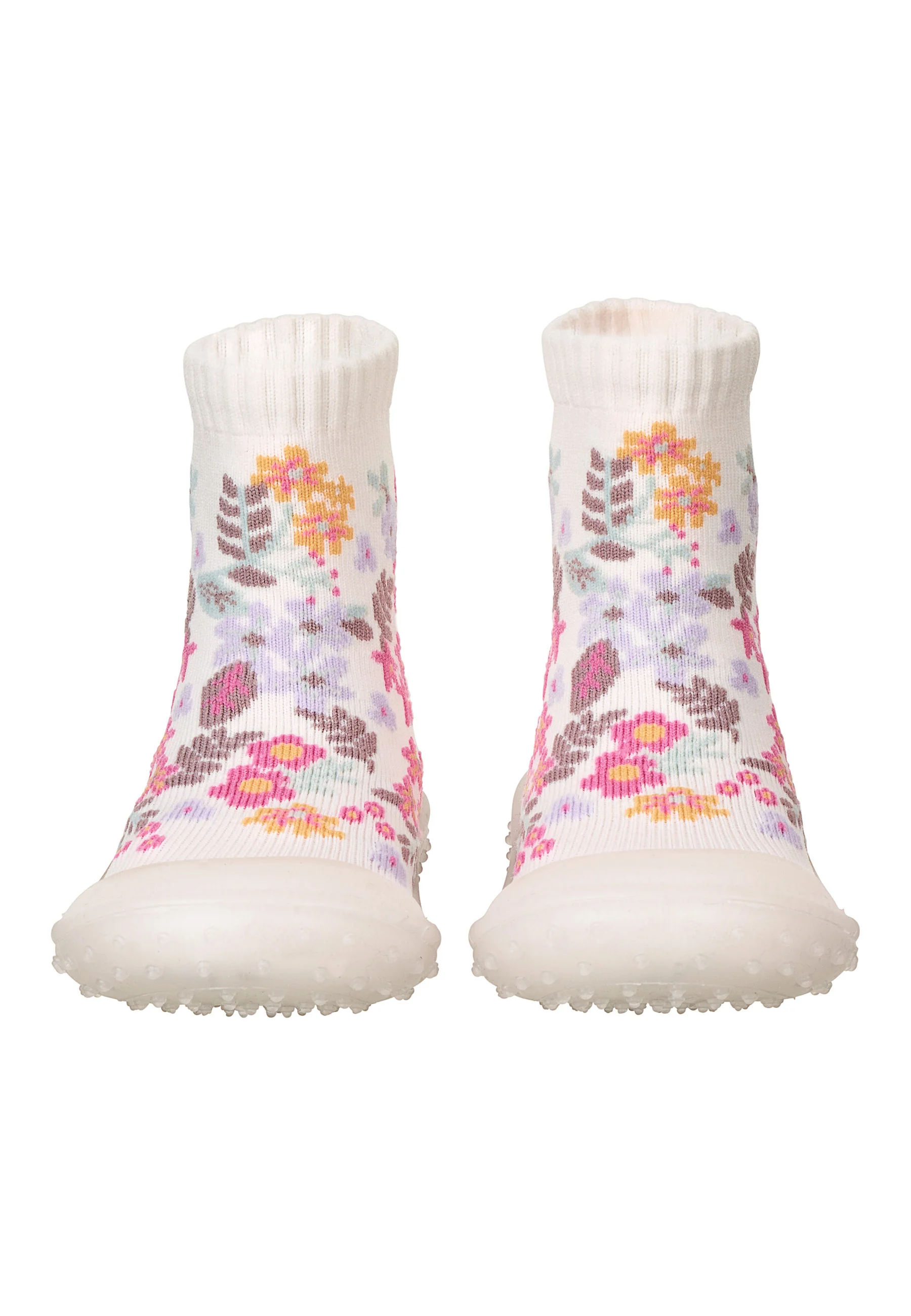 Adventure socks mit Motiv Blüten in ecru
