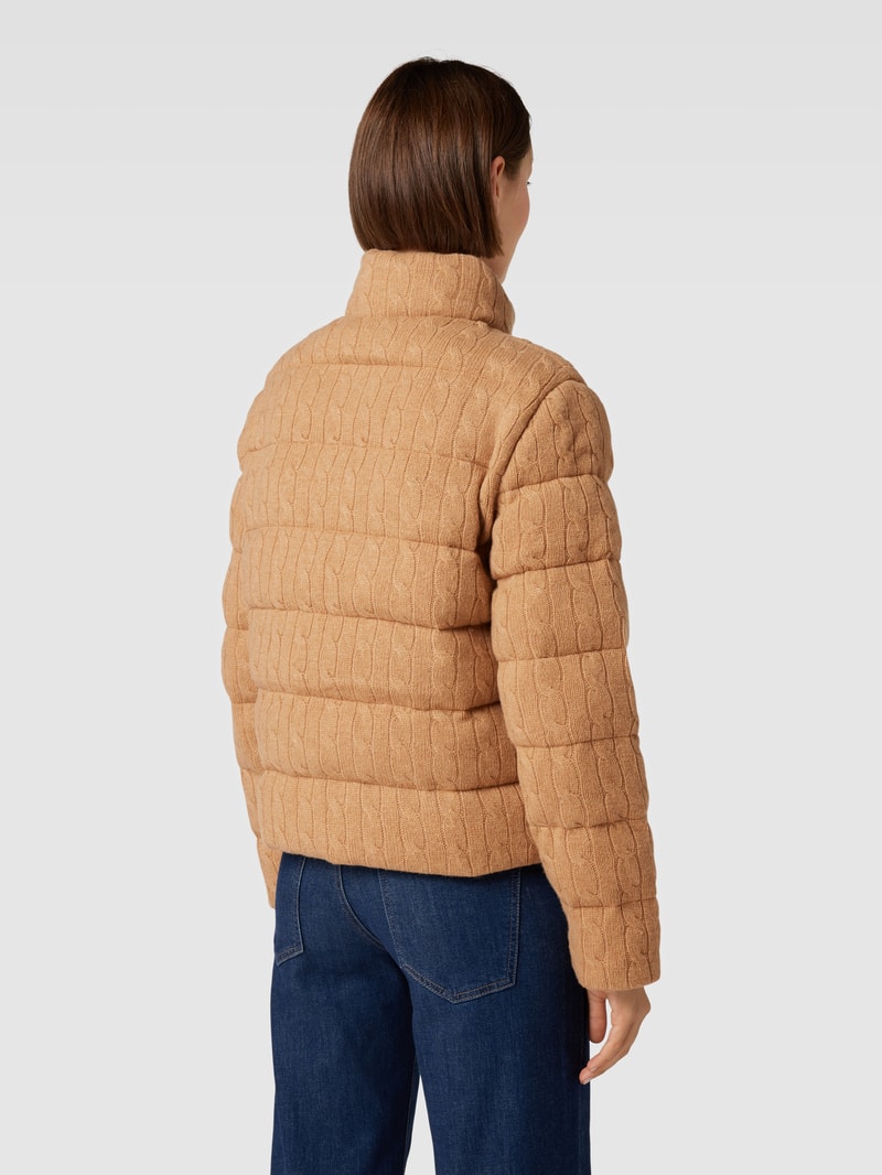 Steppjacke mit Zweiwege-Reißverschluss in cognac