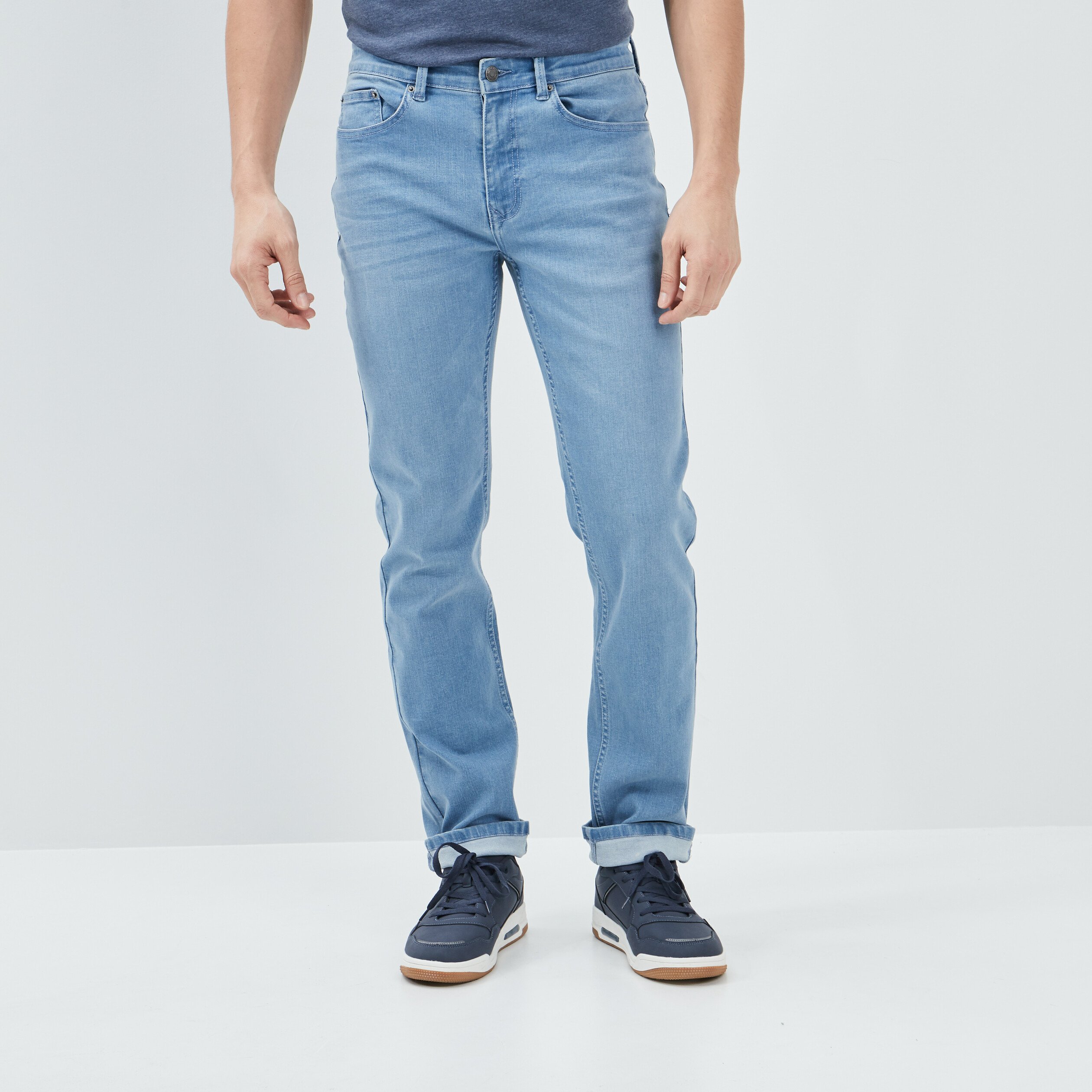 Jeans regular stretch denim bleach homme | La Halle
