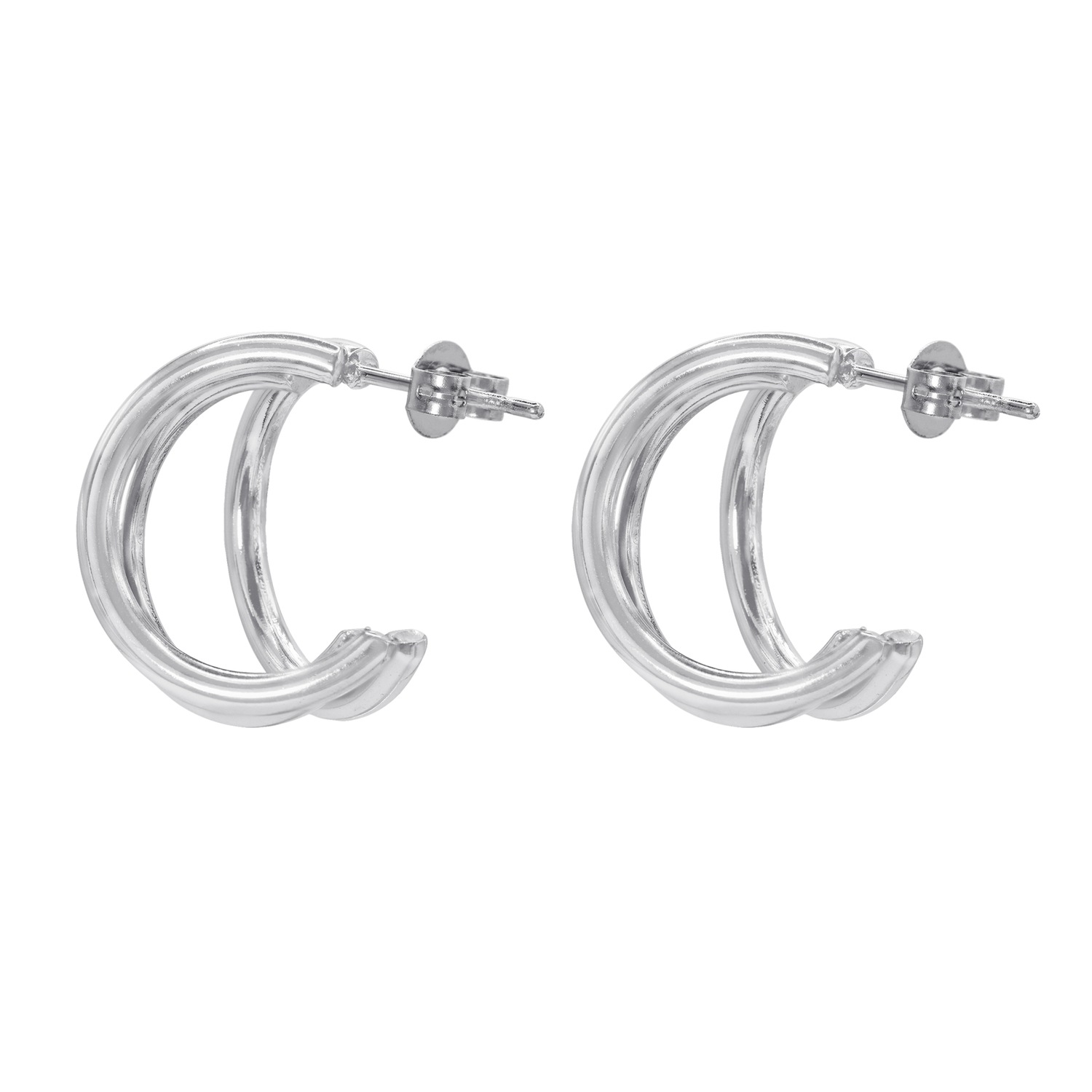 Heideman Ovidi earrings, polished silver color